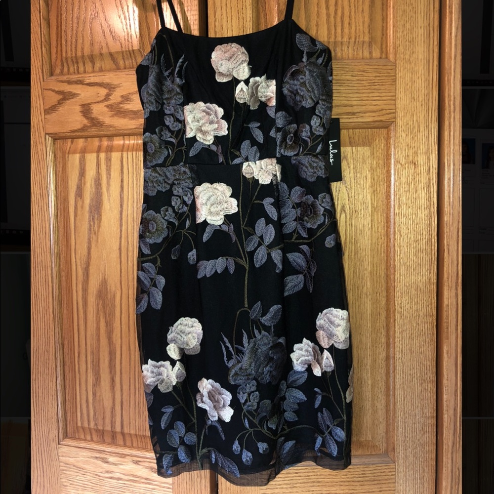 Embroidered Floral Black Lulu’s Formal Dress